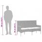 Preview: Gartenbank 3-Sitzer mit Kissen Grau Poly Rattan
