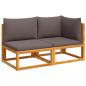 Preview: Gartensofa mit Kissen 2-Sitzer Massivholz Akazie