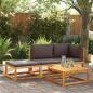 Preview: Gartensofa mit Kissen 2-Sitzer Massivholz Akazie