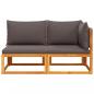 Preview: Gartensofa mit Kissen 2-Sitzer Massivholz Akazie