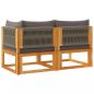 Preview: Gartensofa mit Kissen 2-Sitzer Massivholz Akazie