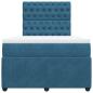 Preview: ARDEBO.de - Boxspringbett mit Matratze Blau 120x190 cm Samt