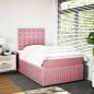Preview: Boxspringbett mit Matratze Rosa 120x200 cm Samt