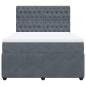 Preview: Boxspringbett mit Matratze Dunkelgrau 140x200 cm Samt