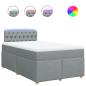 Preview: ARDEBO.de - Boxspringbett mit Matratze Hellgrau 120x200 cm Stoff