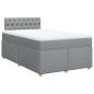 Preview: Boxspringbett mit Matratze Hellgrau 120x200 cm Stoff