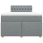 Preview: Boxspringbett mit Matratze Hellgrau 120x200 cm Stoff