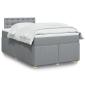 Preview: ARDEBO.de - Boxspringbett mit Matratze Hellgrau 120x200 cm Stoff
