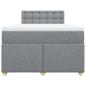 Preview: Boxspringbett mit Matratze Hellgrau 120x200 cm Stoff