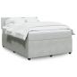 Preview: ARDEBO.de - Boxspringbett mit Matratze Hellgrau 140x190 cm Samt