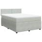 Preview: Boxspringbett mit Matratze Hellgrau 140x190 cm Samt