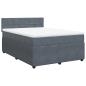 Preview: Boxspringbett mit Matratze Dunkelgrau 140x190 cm Samt