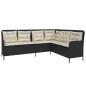 Preview: Gartensofa in L-Form mit Kissen Schwarz Poly Rattan