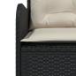 Preview: Gartensofa in L-Form mit Kissen Schwarz Poly Rattan