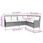 Preview: Gartensofa in L-Form mit Kissen Schwarz Poly Rattan