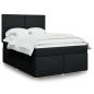 Preview: ARDEBO.de - Boxspringbett mit Matratze Schwarz 140x200 cm Stoff