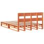 Preview: ARDEBO.de - Massivholzbett ohne Matratze Wachsbraun 150x200 cm Kiefernholz