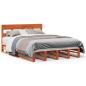 Preview: Massivholzbett ohne Matratze Wachsbraun 140x190 cm Kiefernholz