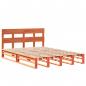 Preview: Massivholzbett ohne Matratze Wachsbraun 140x190 cm Kiefernholz