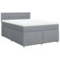 Preview: Boxspringbett mit Matratze Hellgrau 160x200 cm Stoff