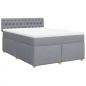 Preview: Boxspringbett mit Matratze Hellgrau 160x200 cm Stoff