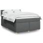 Preview: ARDEBO.de - Boxspringbett mit Matratze Dunkelgrau 160x200 cm Stoff