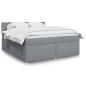 Preview: ARDEBO.de - Boxspringbett mit Matratze Hellgrau 180x200 cm Stoff