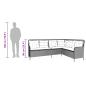 Preview: Gartensofa in L-Form mit Kissen Grau Poly Rattan