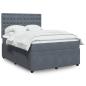 Preview: ARDEBO.de - Boxspringbett mit Matratze Dunkelgrau 140x200 cm Samt