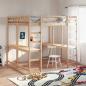 Preview: Hochbett mit Schreibtisch & Leiter 160x200 cm Massivholz Kiefer