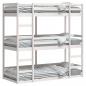 Preview: Dreifach-Etagenbett Weiß 80x200 cm Massivholz Kiefer