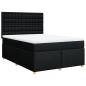Preview: Boxspringbett mit Matratze Schwarz 140x190 cm Stoff