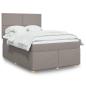 Preview: ARDEBO.de - Boxspringbett mit Matratze Taupe 160x200 cm Stoff