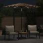 Preview: Sonnenschirm mit LED und Stahlmast Braun 223x223x213 cm