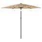 Preview: Sonnenschirm mit LED und Stahlmast Braun 223x223x213 cm