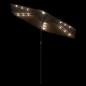 Preview: Sonnenschirm mit LED und Stahlmast Braun 223x223x213 cm