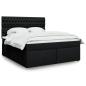 Preview: ARDEBO.de - Boxspringbett mit Matratze Schwarz 180x200 cm Stoff