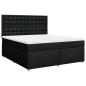 Preview: Boxspringbett mit Matratze Schwarz 180x200 cm Stoff