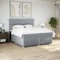 Preview: Boxspringbett mit Matratze Hellgrau 200x200 cm Stoff