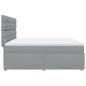 Preview: Boxspringbett mit Matratze Hellgrau 200x200 cm Stoff