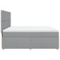 Preview: Boxspringbett mit Matratze Hellgrau 200x200 cm Stoff