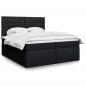 Preview: ARDEBO.de - Boxspringbett mit Matratze Schwarz 200x200 cm Stoff