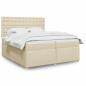 Preview: ARDEBO.de - Boxspringbett mit Matratze Creme 200x200 cm Stoff