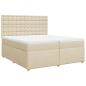 Preview: Boxspringbett mit Matratze Creme 200x200 cm Stoff