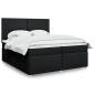 Preview: ARDEBO.de - Boxspringbett mit Matratze Schwarz 200x200 cm Stoff