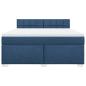 Preview: Boxspringbett mit Matratze Blau 180x200 cm Stoff