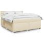 Preview: ARDEBO.de - Boxspringbett mit Matratze Creme 180x200 cm Stoff