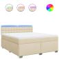 Preview: Boxspringbett mit Matratze Creme 180x200 cm Stoff