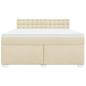 Preview: Boxspringbett mit Matratze Creme 180x200 cm Stoff
