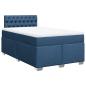 Preview: Boxspringbett mit Matratze Blau 120x190 cm Stoff